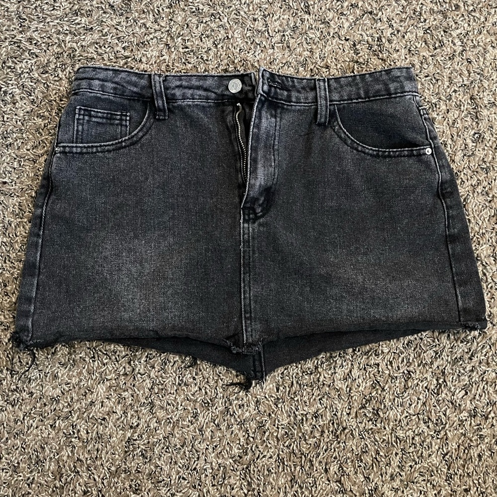 Black Denim Skirt